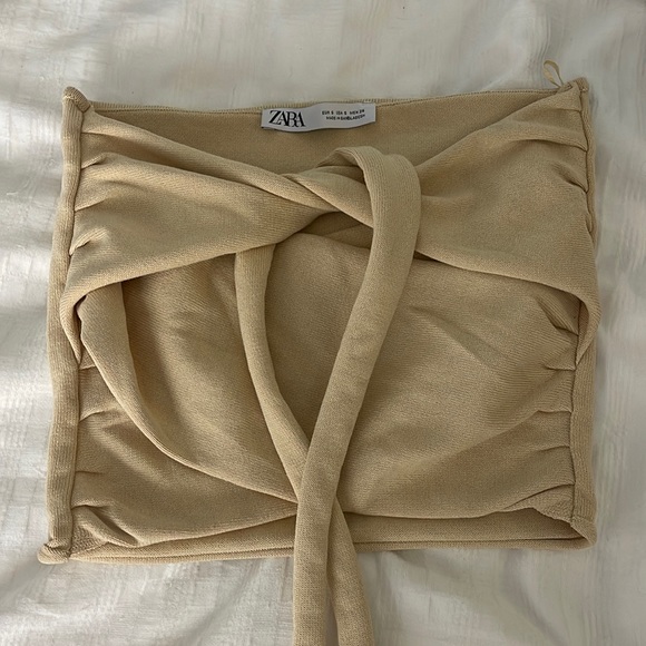 Zara beige wrap tube top - Picture 2 of 2